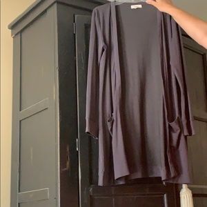 Dark Gray cardigan knee length